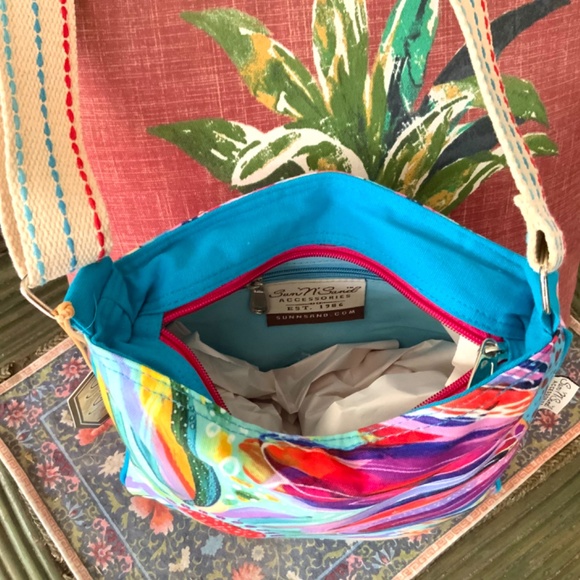 FLORAL MULTI COLOR SUMMER HANDBAG - CROSSBODY/SHOULDER BAG NWT “Art-to wear - Picture 10 of 15